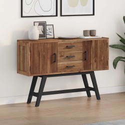 Meuble TV Naturel 110 x 30 x 75 cm Bois de teck massif 620783620783