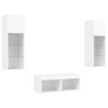 Meuble TV muraux 4 pcs avec lumières LED blanc 620785620785