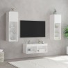 Meuble TV muraux 4 pcs avec lumières LED blanc 620785620785