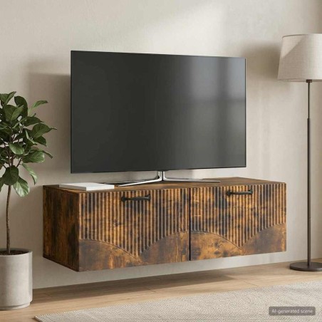 Meuble TV mural Chêne fumé 98 x 41 x 30 cm Bois d'ingénierie 620787620787