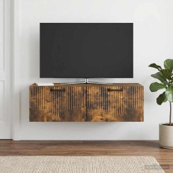 Meuble TV mural Chêne fumé 98 x 41 x 30 cm Bois d'ingénierie 620787620787