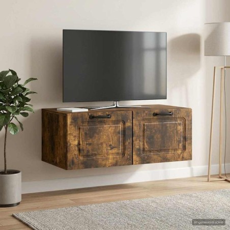 Meuble TV mural Chêne fumé 78,5 x 41 x 30 cm Bois d'ingénierie 620796620796