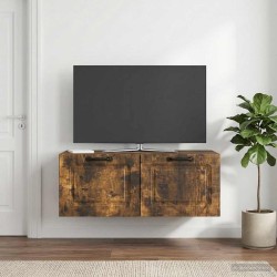 Meuble TV mural Chêne fumé 78,5 x 41 x 30 cm Bois d'ingénierie 620796620796