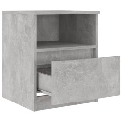 Tables de chevet 2 pcs gris béton 40x40x50 cm bois d'ingénierie 620800620800