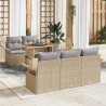 Ensemble de canapé de jardin 6 pcs Beige et Gris clair 620805620805