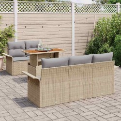 Ensemble de canapé de jardin 6 pcs Beige et Gris clair 620805620805