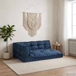 Coussin de canapé sur palette 3 pcs Indigo 120 x 80 x 38 cm 620806620806