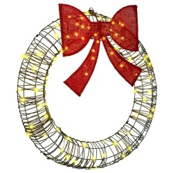 Couronne avec 80 LED Blanc chaud 90 x 90 x 9 cm Rotin 620807620807