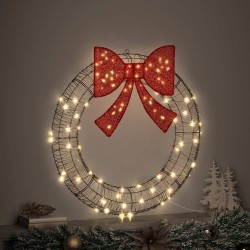 Couronne avec 80 LED Blanc chaud 90 x 90 x 9 cm Rotin 620807620807