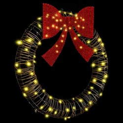 Couronne avec 80 LED Blanc chaud 90 x 90 x 9 cm Rotin 620807620807