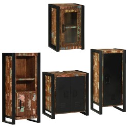 Ensemble de mobilier de salle de bain 4 pcs Bois massif recyclé 620809620809