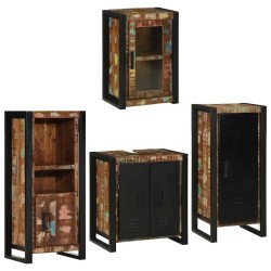 Ensemble de mobilier de salle de bain 4 pcs Bois massif recyclé 620809620809