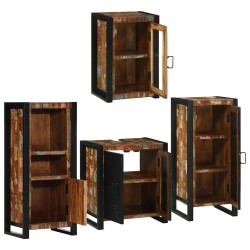 Ensemble de mobilier de salle de bain 4 pcs Bois massif recyclé 620809620809