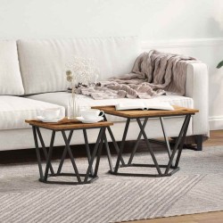 Ensemble de tables d'appoint 2 pcs bois recyclé 620811620811