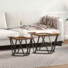 Ensemble de tables d'appoint 2 pcs bois recyclé 620811620811