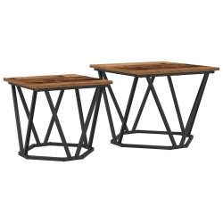 Ensemble de tables d'appoint 2 pcs bois recyclé 620811620811