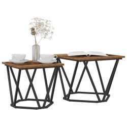 Ensemble de tables d'appoint 2 pcs bois recyclé 620811620811