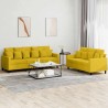 Ensemble de canapés 2 pcs avec coussins Jaune Velours 620812620812