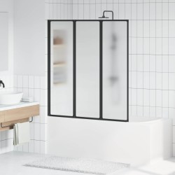 Paravent de douche pliable Noir et Givre Total 132 x 2 x 140 cm 620813620813