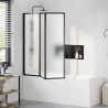 Paravent de douche pliable Noir et Givre Total 132 x 2 x 140 cm 620813620813