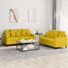Ensemble de canapés 2 pcs avec coussins Jaune Velours 620814620814