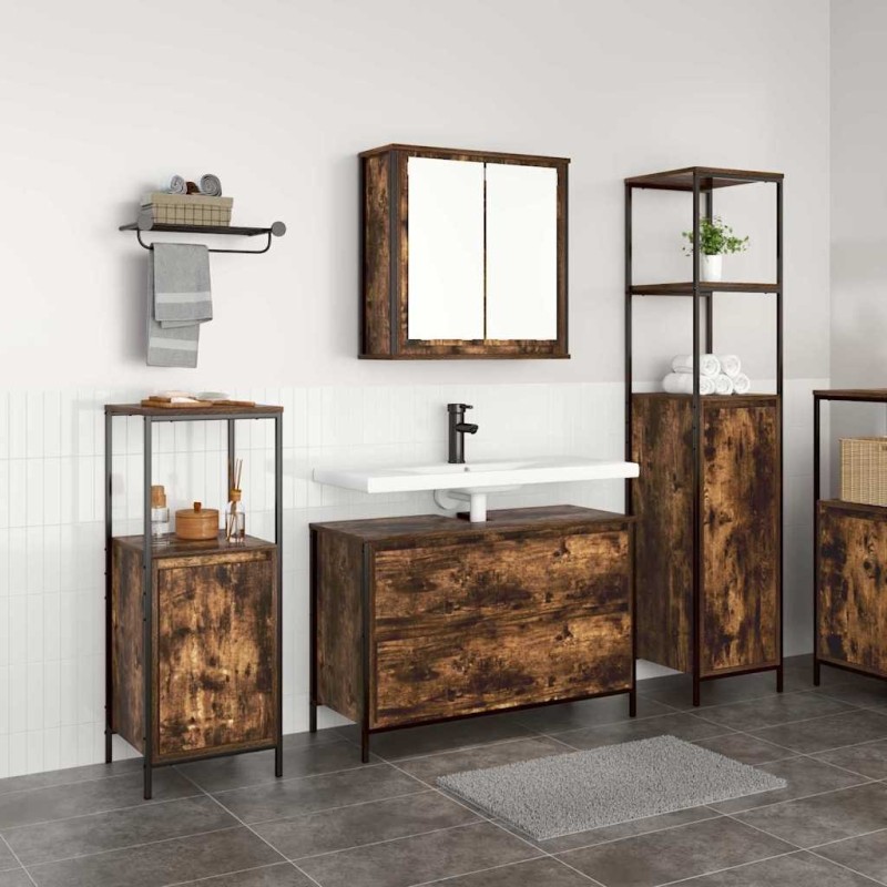 Ensemble de mobilier de salle de bain 3 pcs Chêne fumé 620815620815