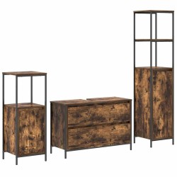 Ensemble de mobilier de salle de bain 3 pcs Chêne fumé 620815620815