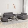 Ensemble de canapés 3 pcs avec coussins Gris Similicuir 620816620816