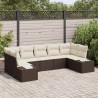 Ensemble de canapé de jardin 7 pcs Marron et Crème Poly rotin 620818620818