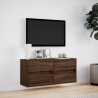 Meuble TV mural avec lumières LED chêne marron 100x31x45 cm 620823620823
