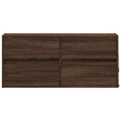 Meuble TV mural avec lumières LED chêne marron 100x31x45 cm 620823620823
