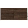 Meuble TV mural avec lumières LED chêne marron 100x31x45 cm 620823620823