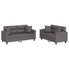 Ensemble de canapés 2 pcs avec coussins gris similicuir 620824620824