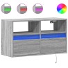 Meuble TV mural avec lumières LED sonoma gris 80x31x45 cm 620825620825