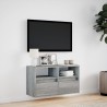 Meuble TV mural avec lumières LED sonoma gris 80x31x45 cm 620825620825