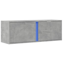 Meuble TV mural avec lumières LED gris béton 100x31x35 cm 620835620835
