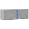 Meuble TV mural avec lumières LED gris béton 100x31x35 cm 620835620835