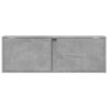 Meuble TV mural avec lumières LED gris béton 100x31x35 cm 620835620835