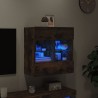 Meuble TV mural avec lumières LED chêne fumé 58,5x30x60,5 cm 620836620836