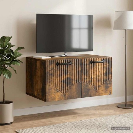 Meuble TV mural Chêne fumé 59,5 x 41 x 30 cm Bois d'ingénierie 620837620837