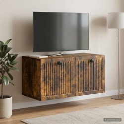 Meuble TV mural Chêne fumé 59,5 x 31 x 30 cm Bois d'ingénierie 620838620838