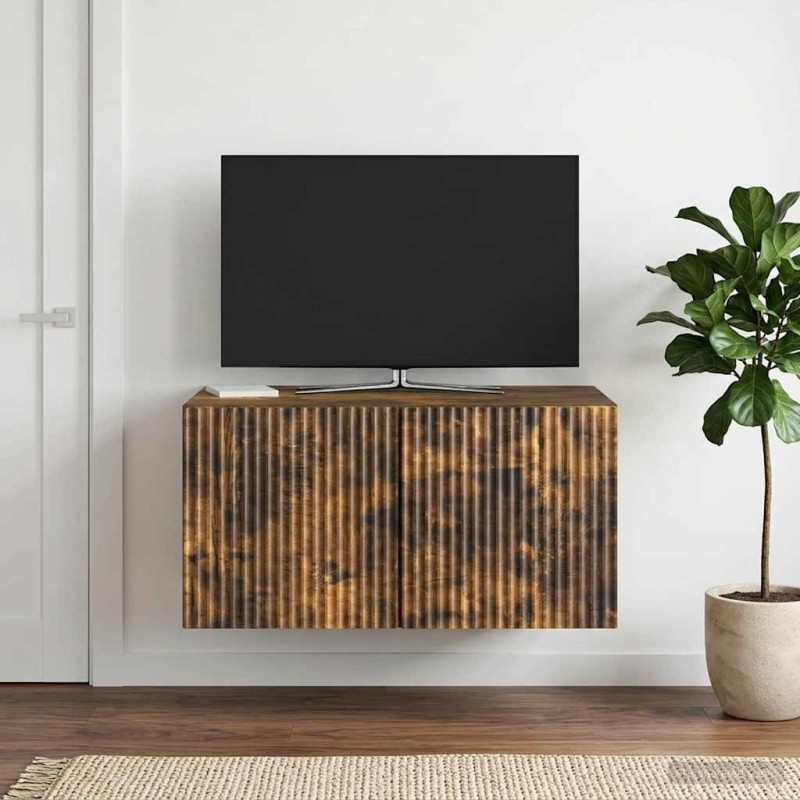 Meuble TV mural Chêne fumé 59,5 x 41 x 30 cm Bois d'ingénierie 620839620839