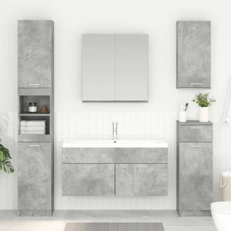Armoire d'évier avec stockage Gris béton Bois d'ingénierie 620840620840