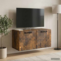 Meuble TV mural Chêne fumé 59,5 x 31 x 30 cm Bois d'ingénierie 620842620842