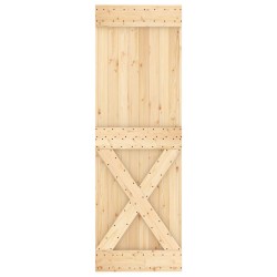 Porte coulissante Naturel et Blanc 80 x 210 cm 620845620845