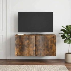 Meuble TV mural Chêne fumé 59,5 x 31 x 30 cm Bois d'ingénierie 620848620848