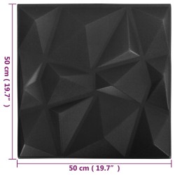 Panneaux muraux 24 pcs Noir Diamant 50 x 50 cm Mousse XPS 620849620849