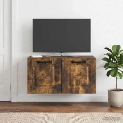 Meuble TV mural Chêne fumé 59,5 x 31 x 30 cm Bois d'ingénierie 620851620851