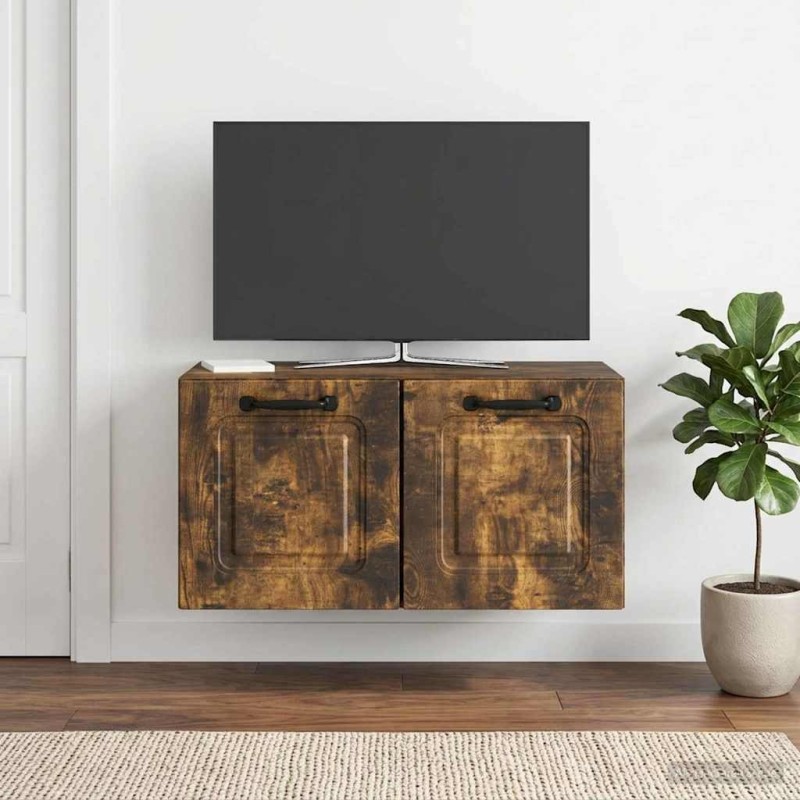 Meuble TV mural Chêne fumé 59,5 x 31 x 30 cm Bois d'ingénierie 620851620851