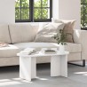 Table basse Blanc 80 x 39,5 x 35 cm Bois de pin massif 620852620852